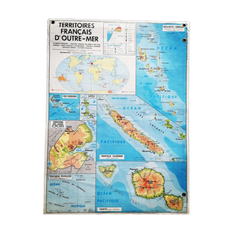 Old MDI map of the French overseas departments and territories - DOM-TOM