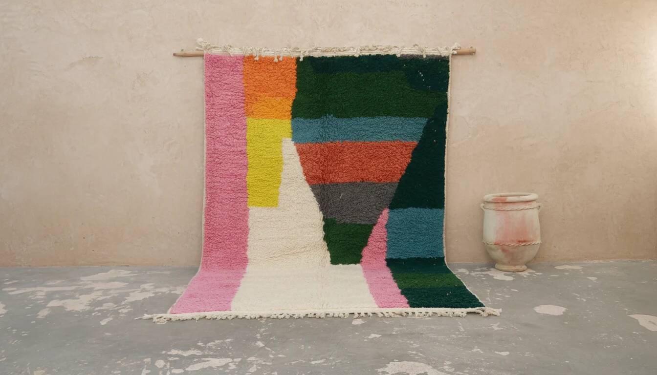 Large Azilal rug 305×200 cm – Colourful geometric and abstract design, GO-967