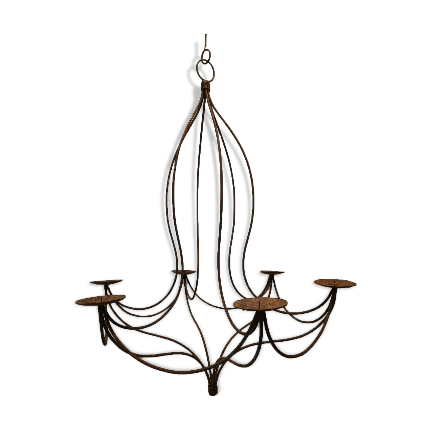 Wrought iron candle chandelier