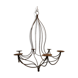 Wrought iron candle chandelier