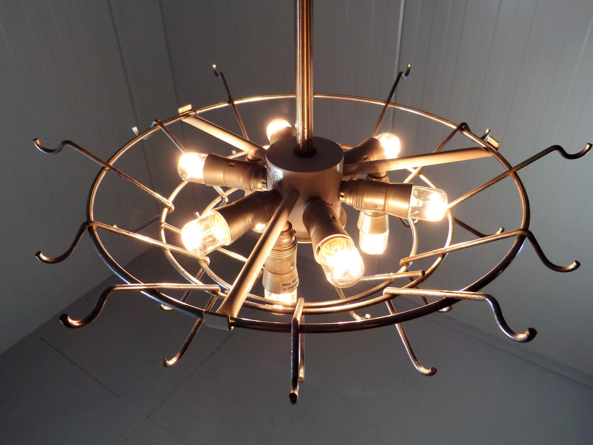 Kalmar candlestick with ice glass discs 1960's