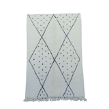 Carpet beni ouarain berber diamond and black peas 140 X 220 cm