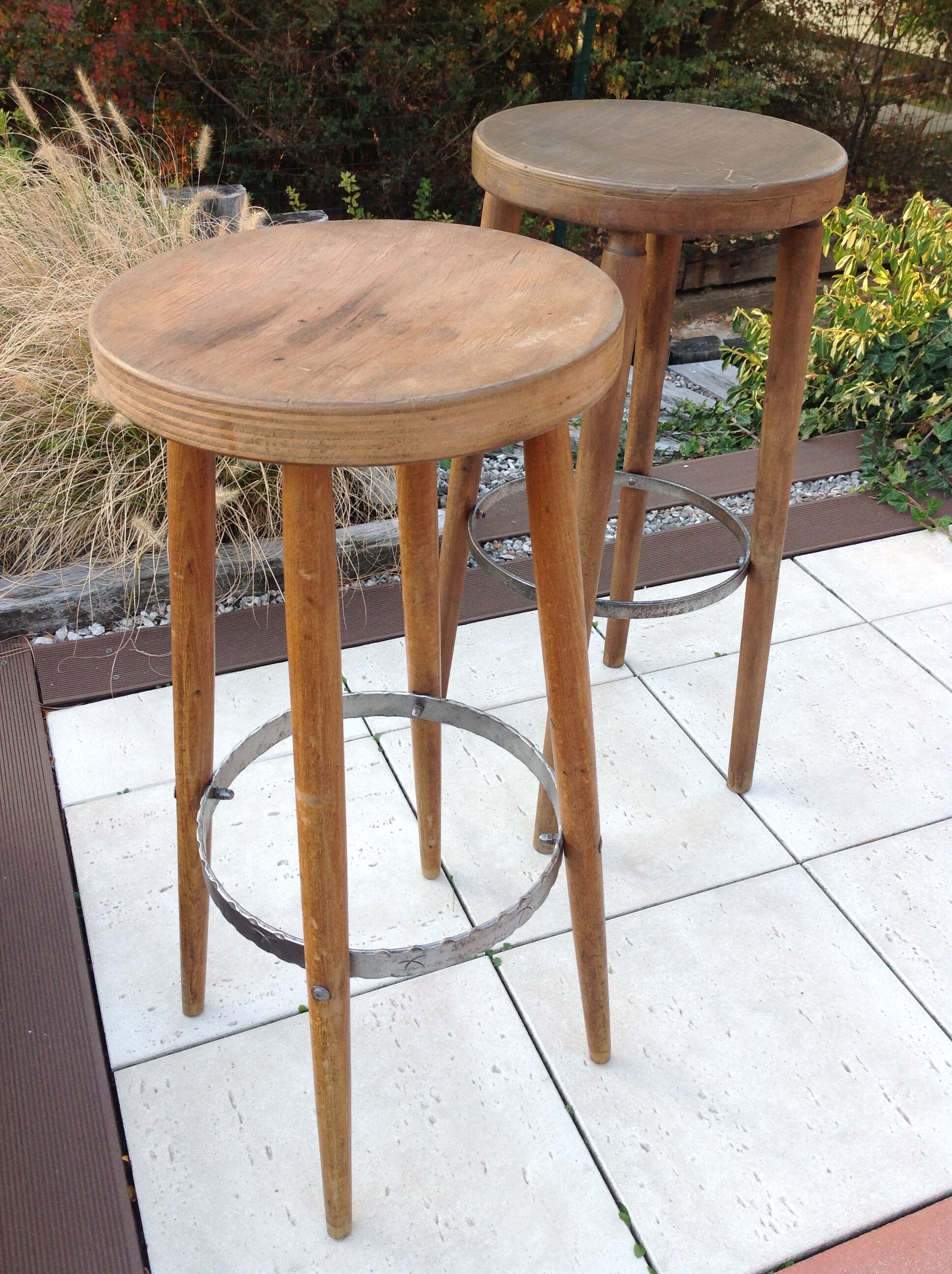 Pair of old stools  60/70