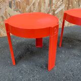 Pair of orange bedside tables