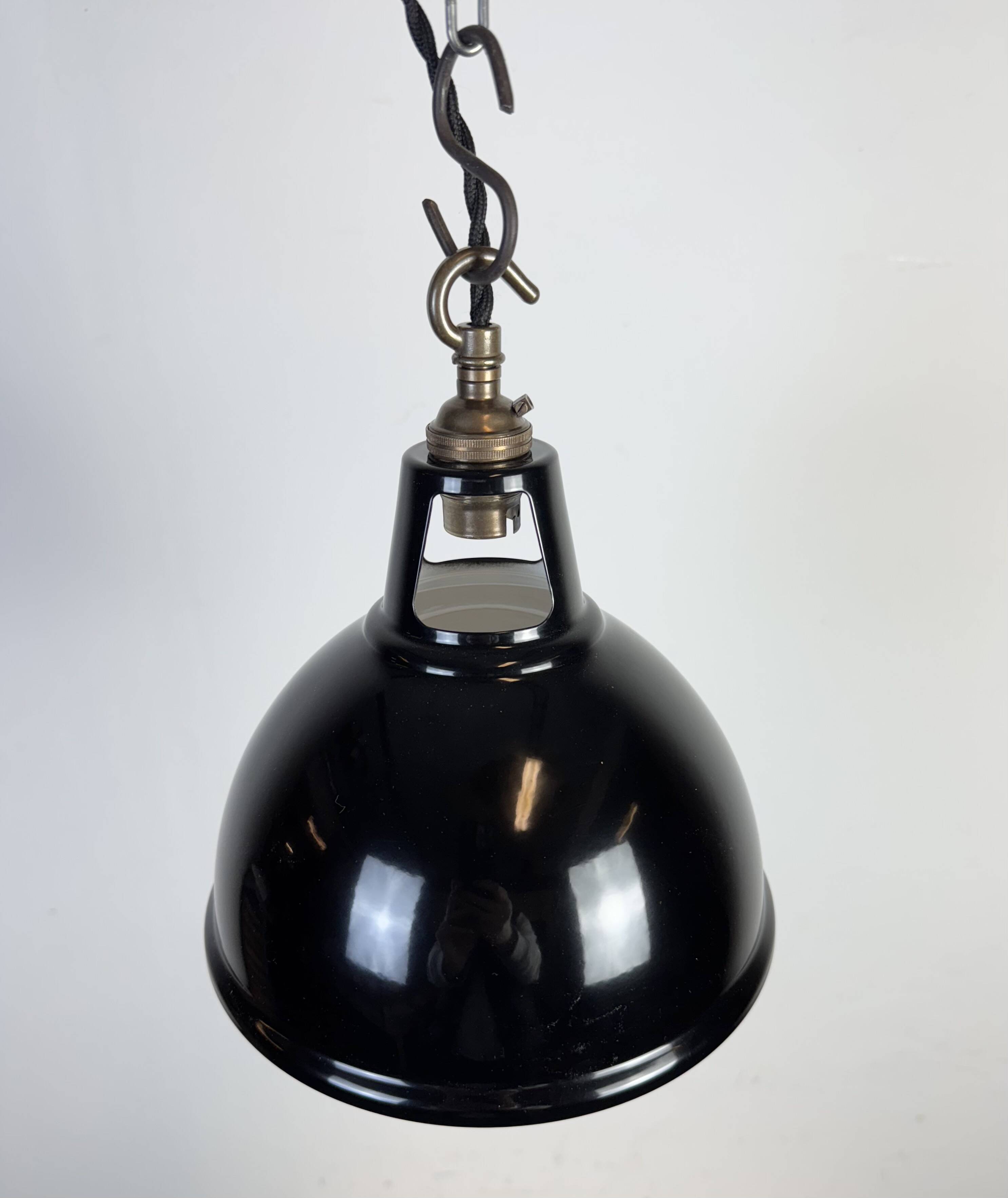 Vintage Industrial Black Painted Pendant Lamp