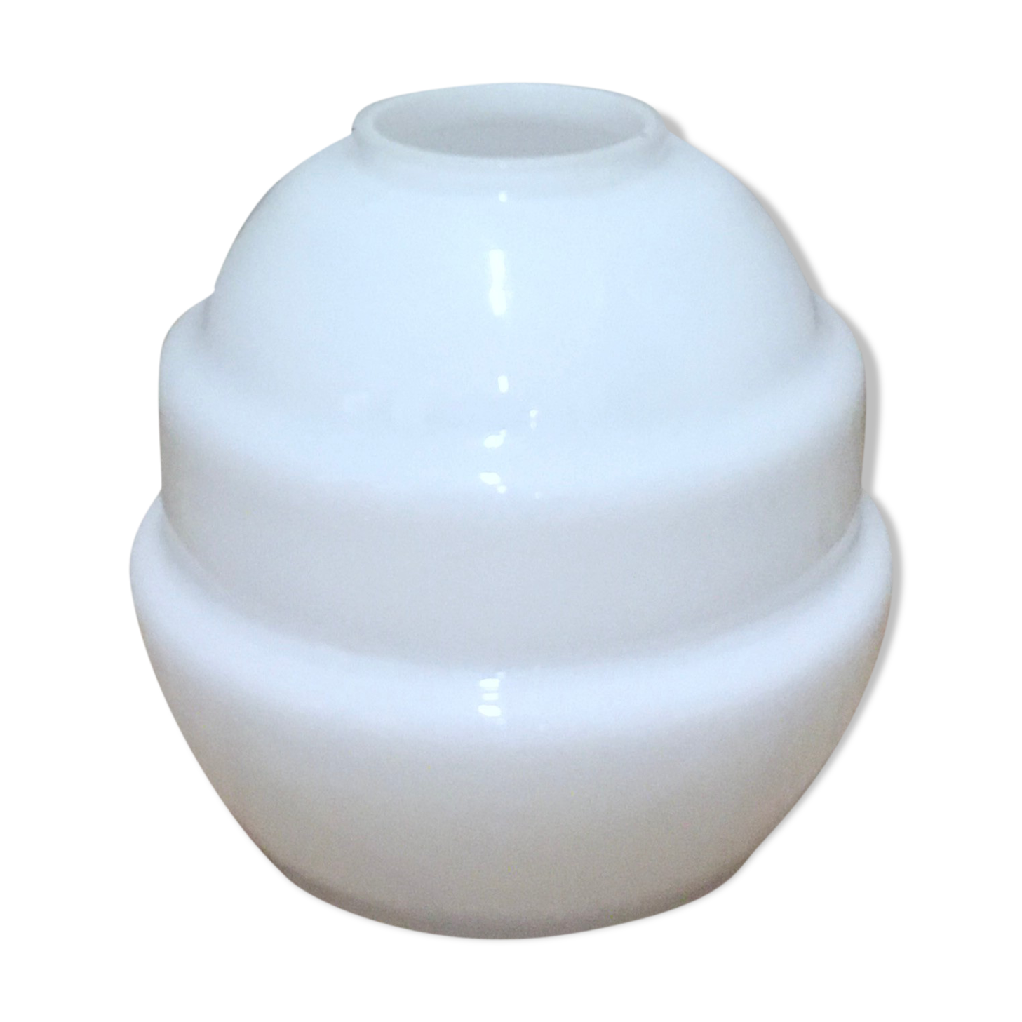 White glass suspension globe