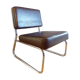 Vintage armchair in brown skai
