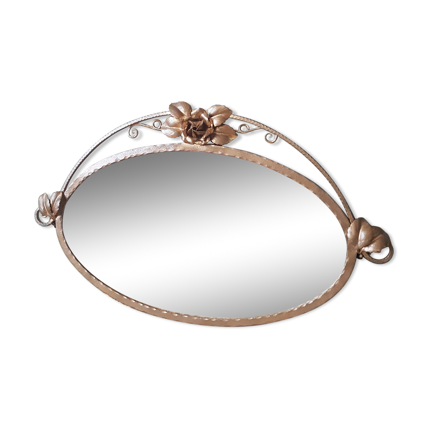 Art Deco mirror in bevelled wrought iron