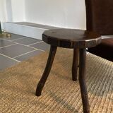 Vintage wood tripod stool or side table