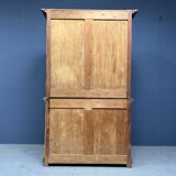 Armoire d'école en pin belge avec vitres nervurées