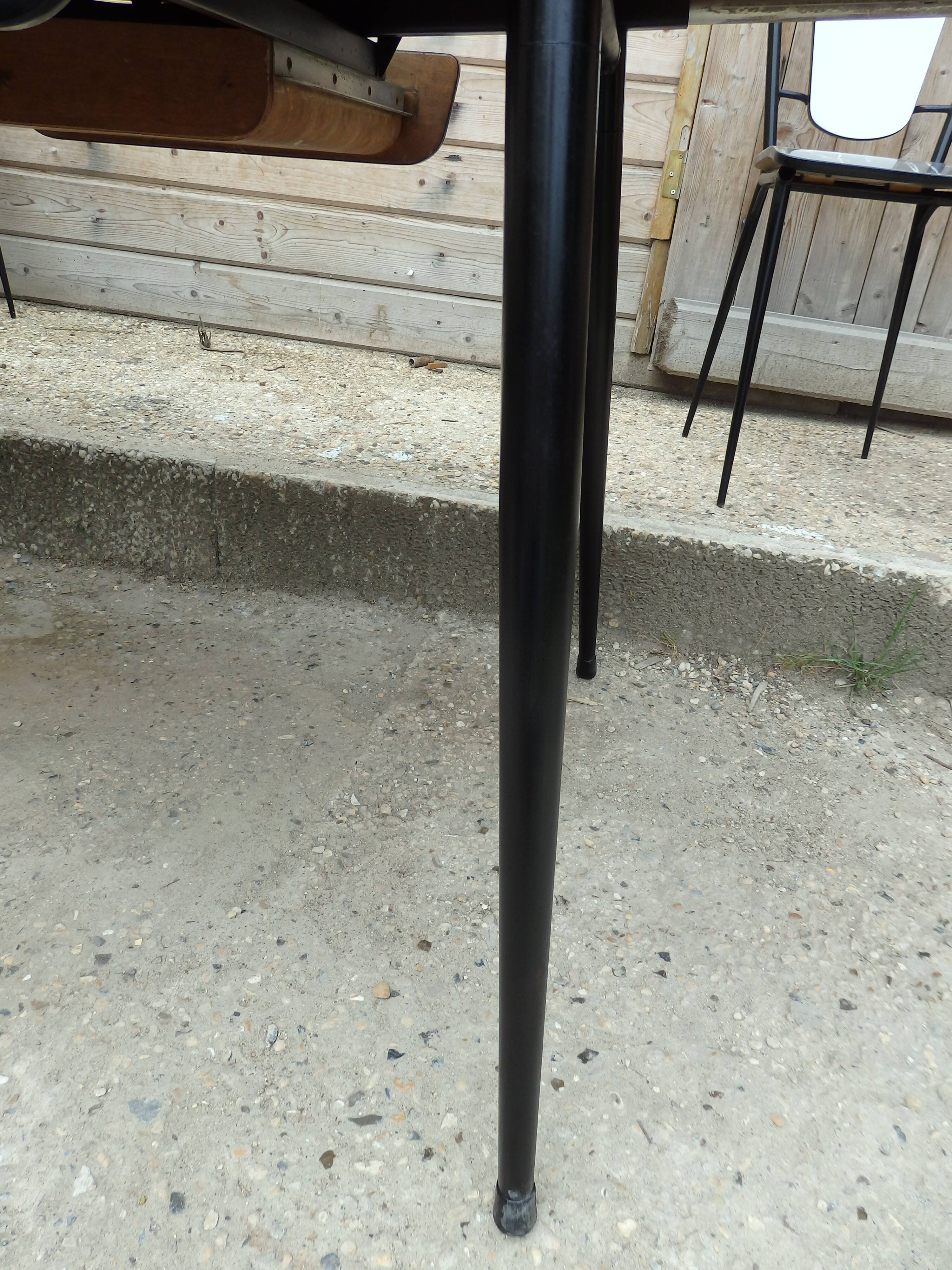 Set table and 4 chairs formica marbled black kitchen