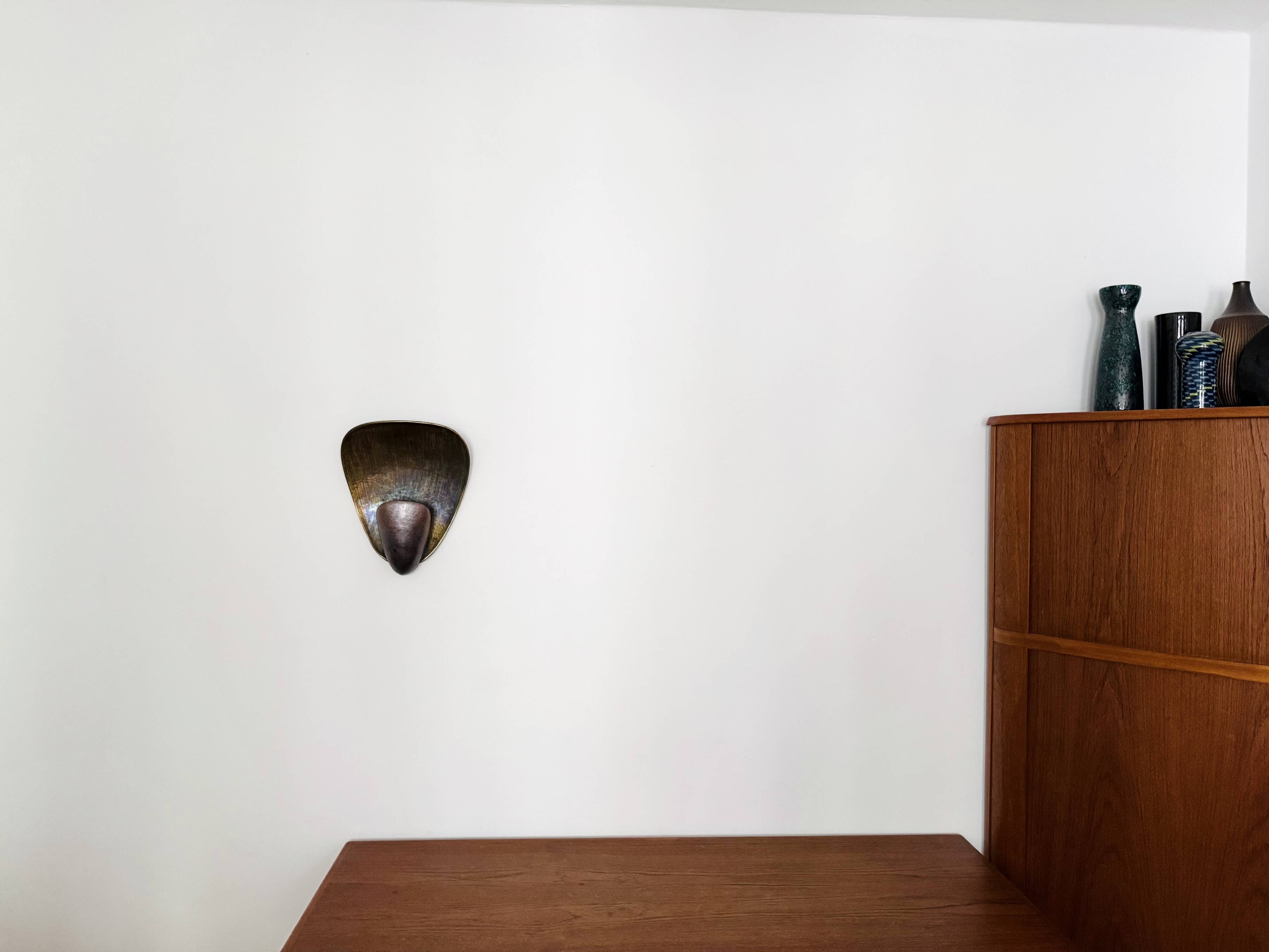 Brutalist Brass and Copper Wall Lamp