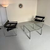 Antique glass and metal coffee table, Italian design from the 70s, vintage