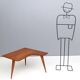 Irregular Shaped Cherrywood Veneer Coffee Table Attr. to Gio Ponti, Italy