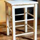 Workshop stool in vintage patinated solid wood