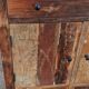 Antique wooden cabinet with 4 doors and 1 drawer