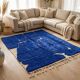Handmade pure wool rug with blue patterns, 150/250 cm.