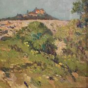 Peinture de paysage italienne signée du 20e siècle