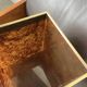 Tortoiseshell, resin and brass trash can from the 50s