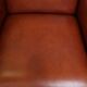 Majestic, luxurious set of 2 cognac-colored cowhide leather Art Deco design armchairs