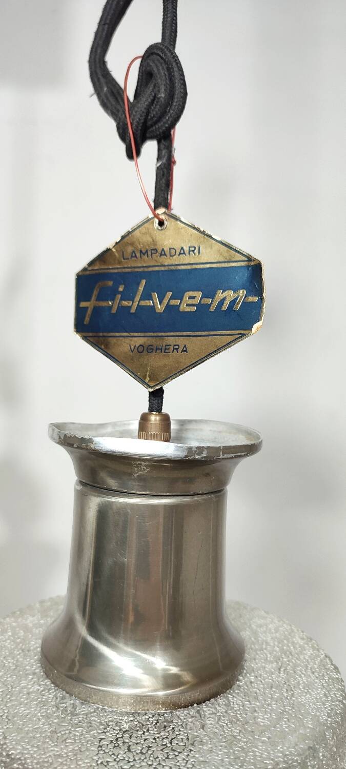 Lámpara de techo " Voghera" de cristal. Italia, 1970s.