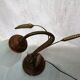Glass and wood lamp ears of old glass wheat