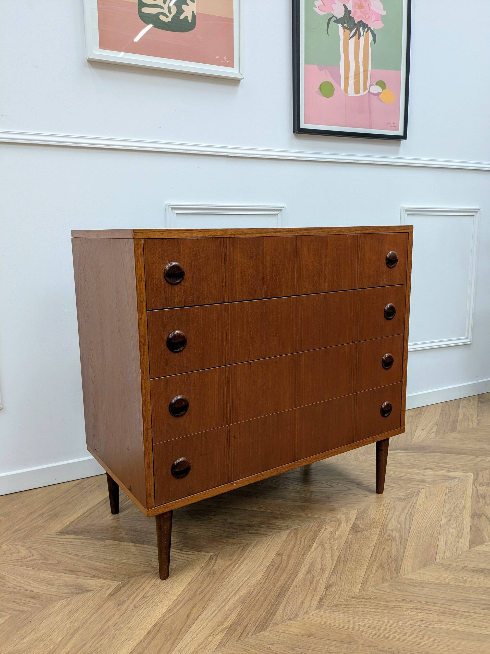 Vintage Scandinavian teak chest of drawers