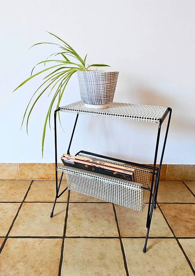 Side table with integrated magazine rack Tjerk Reijenga Pilastro 1950s