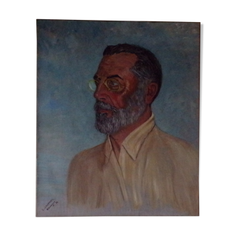 Portrait oil on toile signed