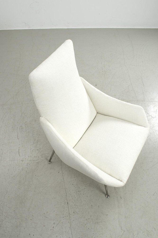 Vintage White Upholstered Armchair