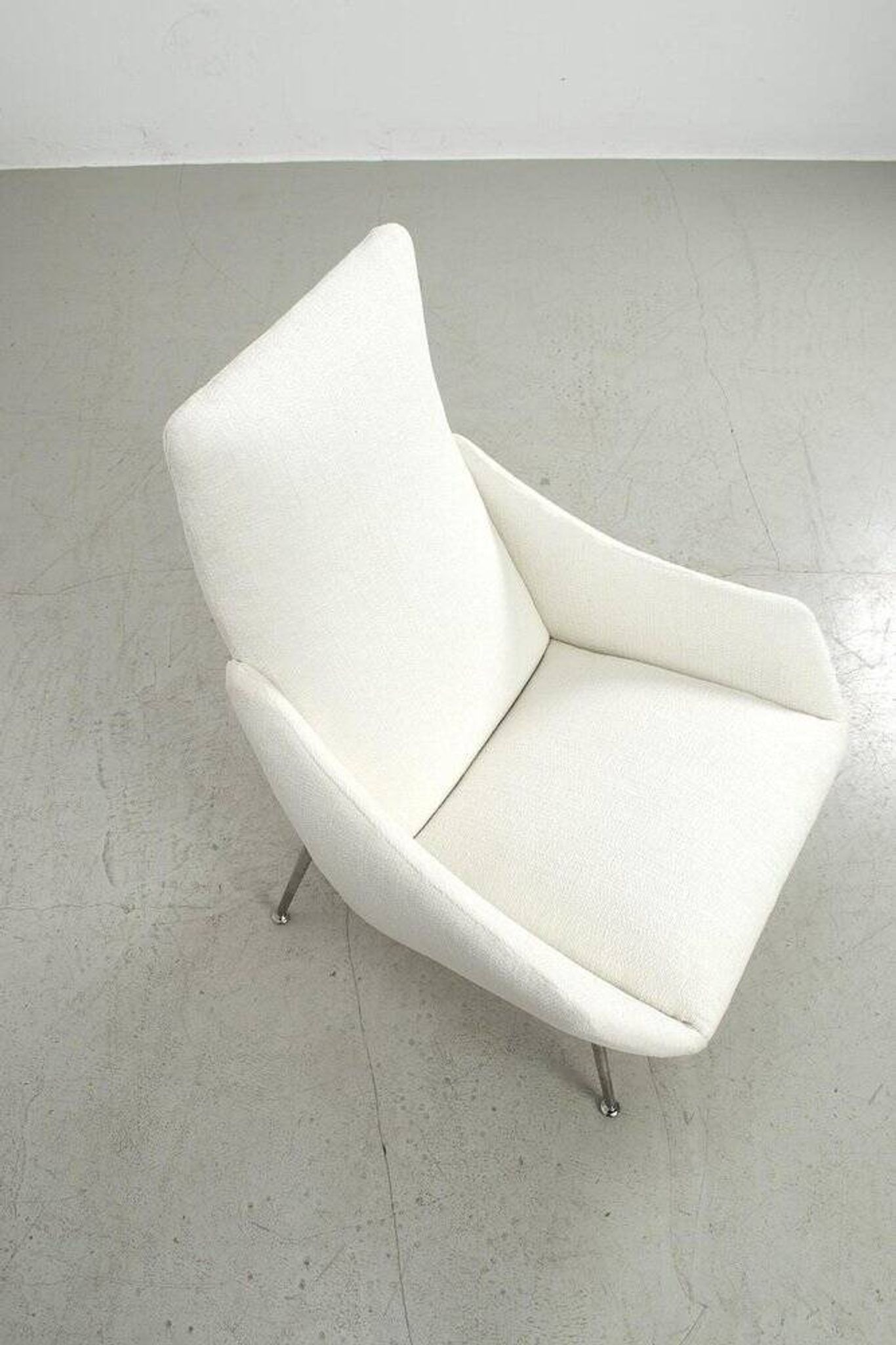 Vintage White Upholstered Armchair