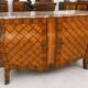 Curved door commode in marquetry in the Louis XV style – Marble top