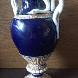 Vase meissen cobalt bleu serpent poignées