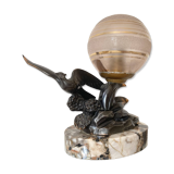 Limousin art deco night light with seagull decoration