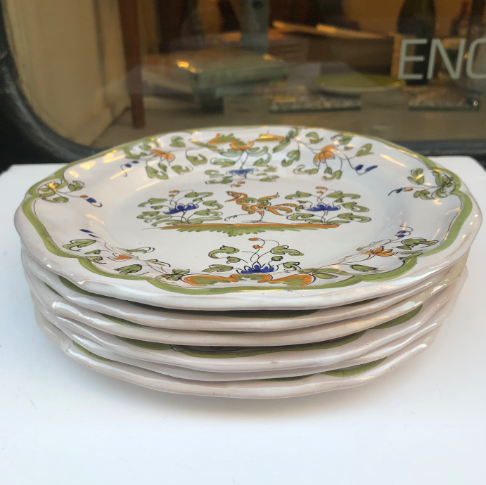 Series of 6 Moustiers plates