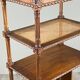 Louis XVI style music cabinet in carved wood with caning, 19th century.