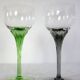 6 colorful vintage crystal wine glasses