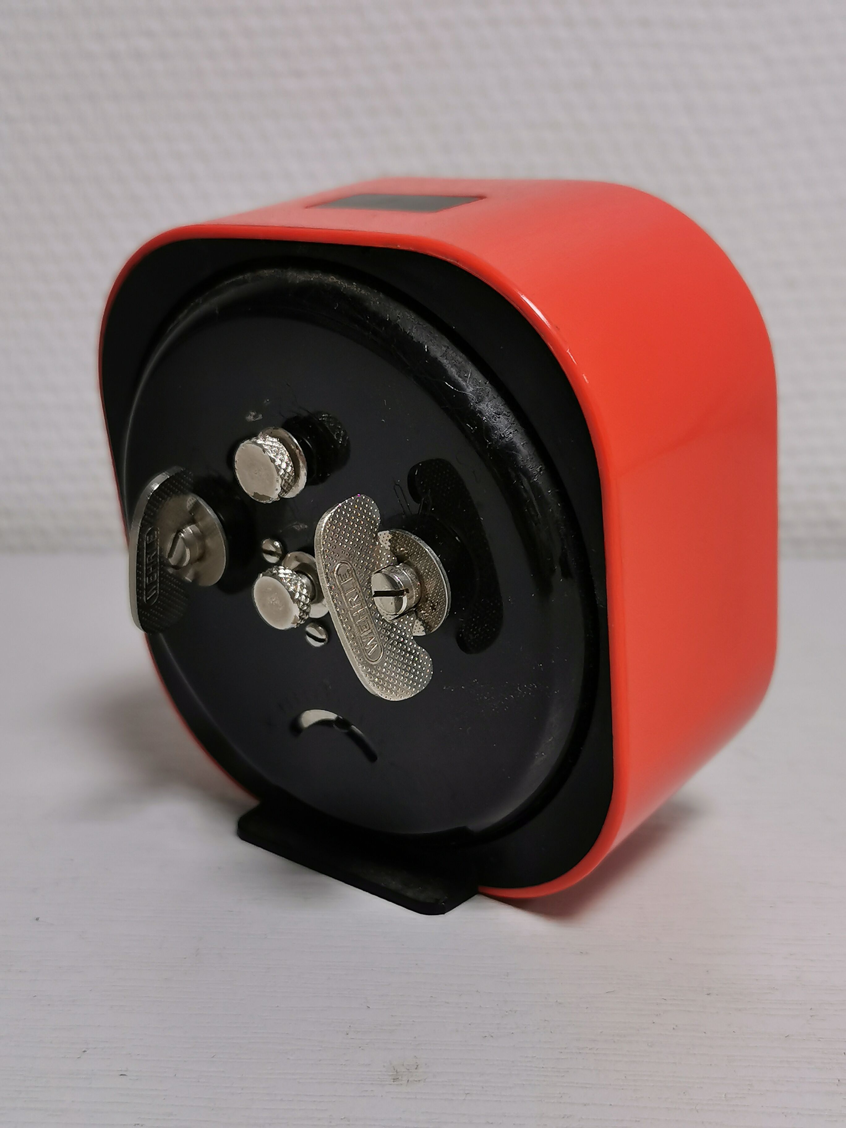 Vintage mechanical alarm clock Orange 70 . Wherle Fanta DUplex