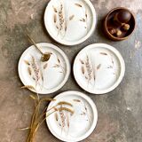 4 flat plates Midwinter in glazed stoneware, service "Wild oats"