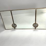 Large Mid-Century Modern Italian Brass Triple Mirror, 1950s