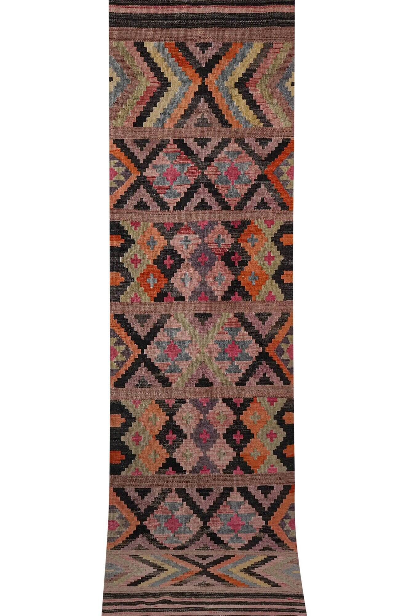 Vintage Turkish hallway rug 94x405 cm