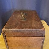 Old wooden box early 20th century market box with brass handle