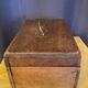 Old wooden box early 20th century market box with brass handle