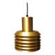 Hanging lamp in gold-colored aluminum with many layers of shades.