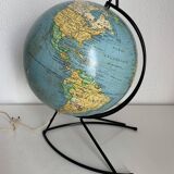 Globe vintage 1960 terrestre mappemonde Girard Barrère verre - 36 cm