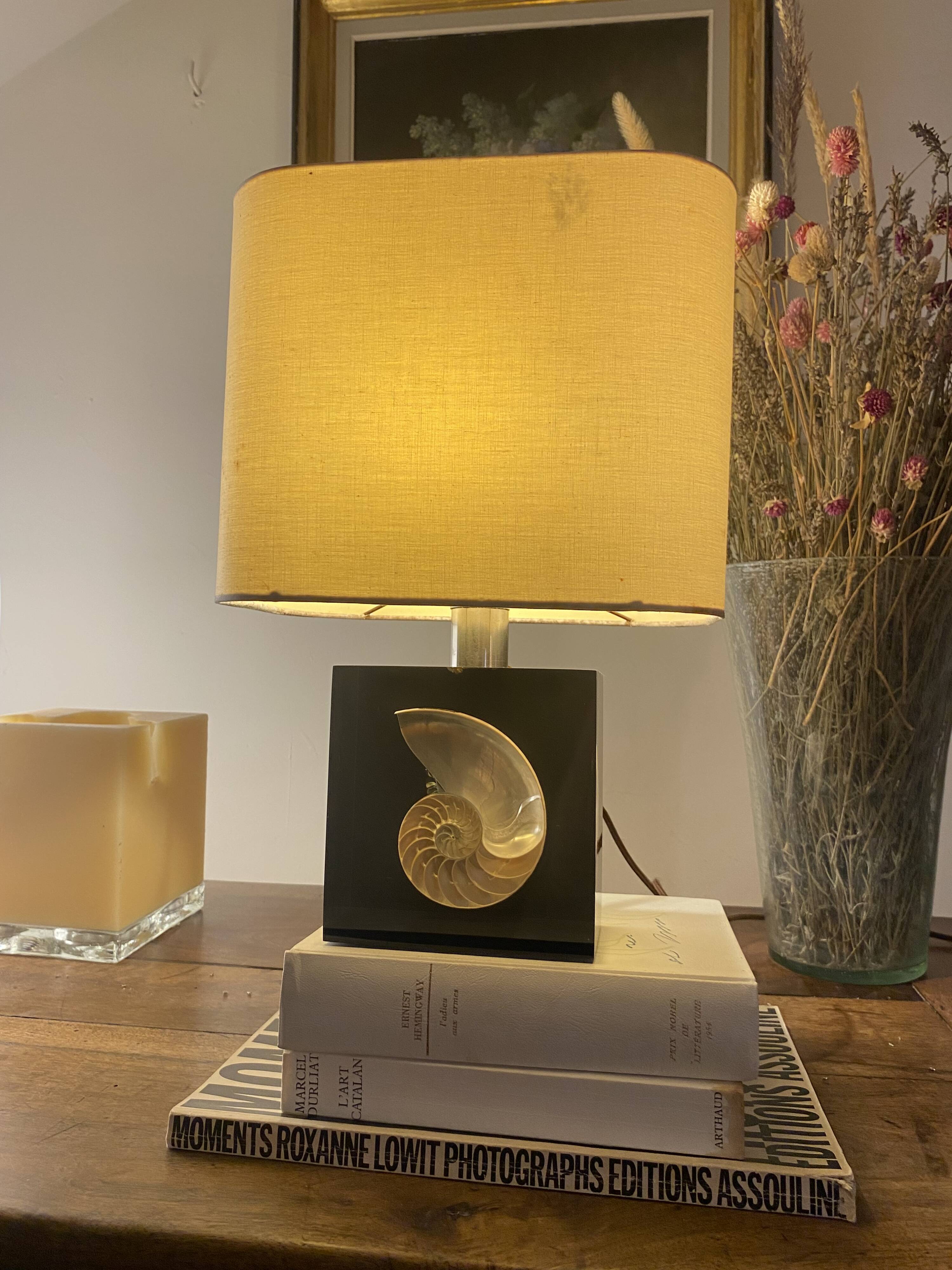 Lamp P. Giraudon, 1970, fabric cable 2M, lampshade