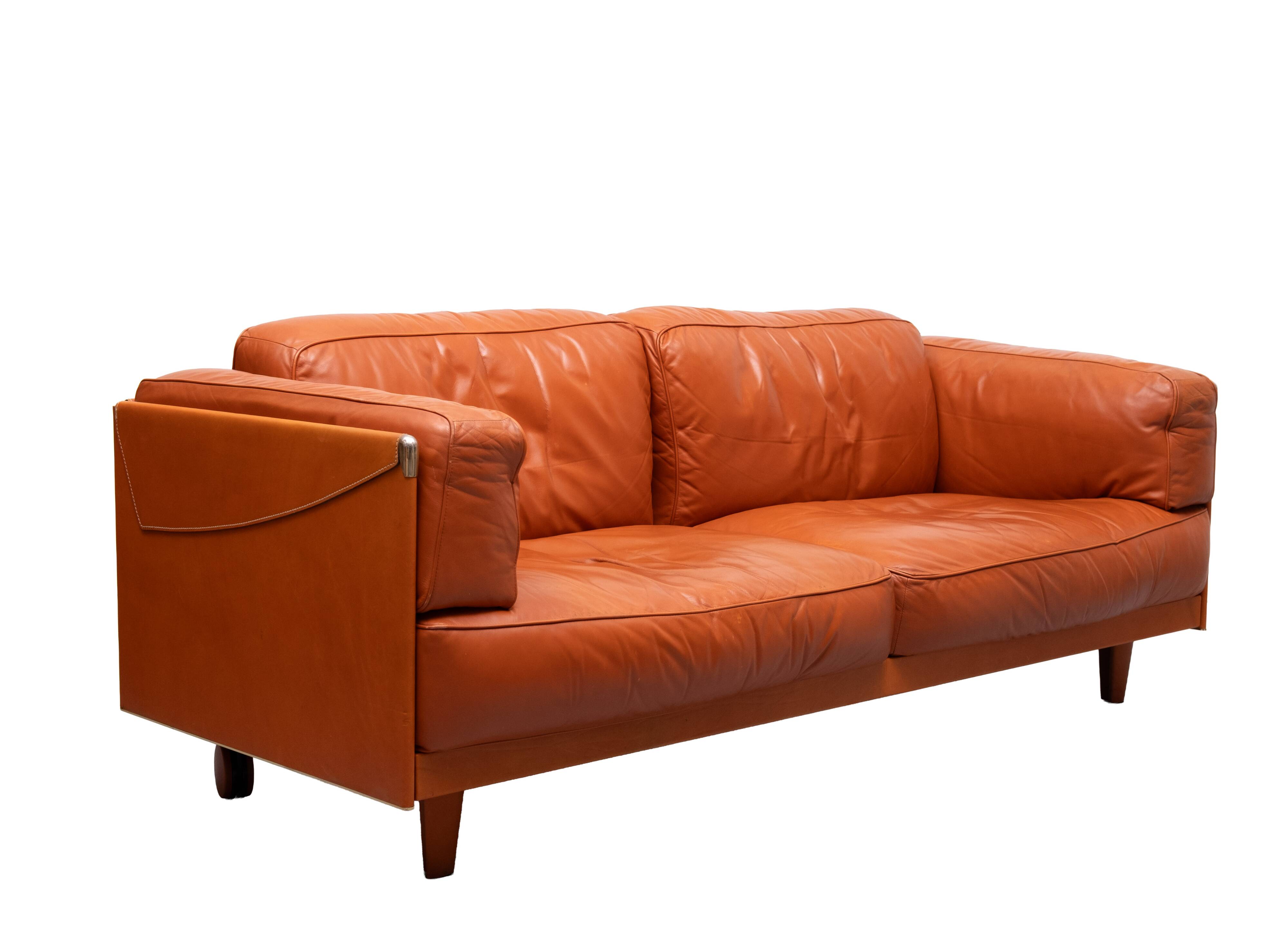 Stunning Leather 2.5 seater Sofa design by Pierluigi Cerri for poltrona fra
