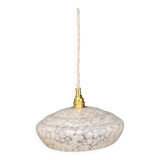 Vintage white Clichy glass lampshade pendant light