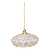 Vintage white Clichy glass lampshade pendant light