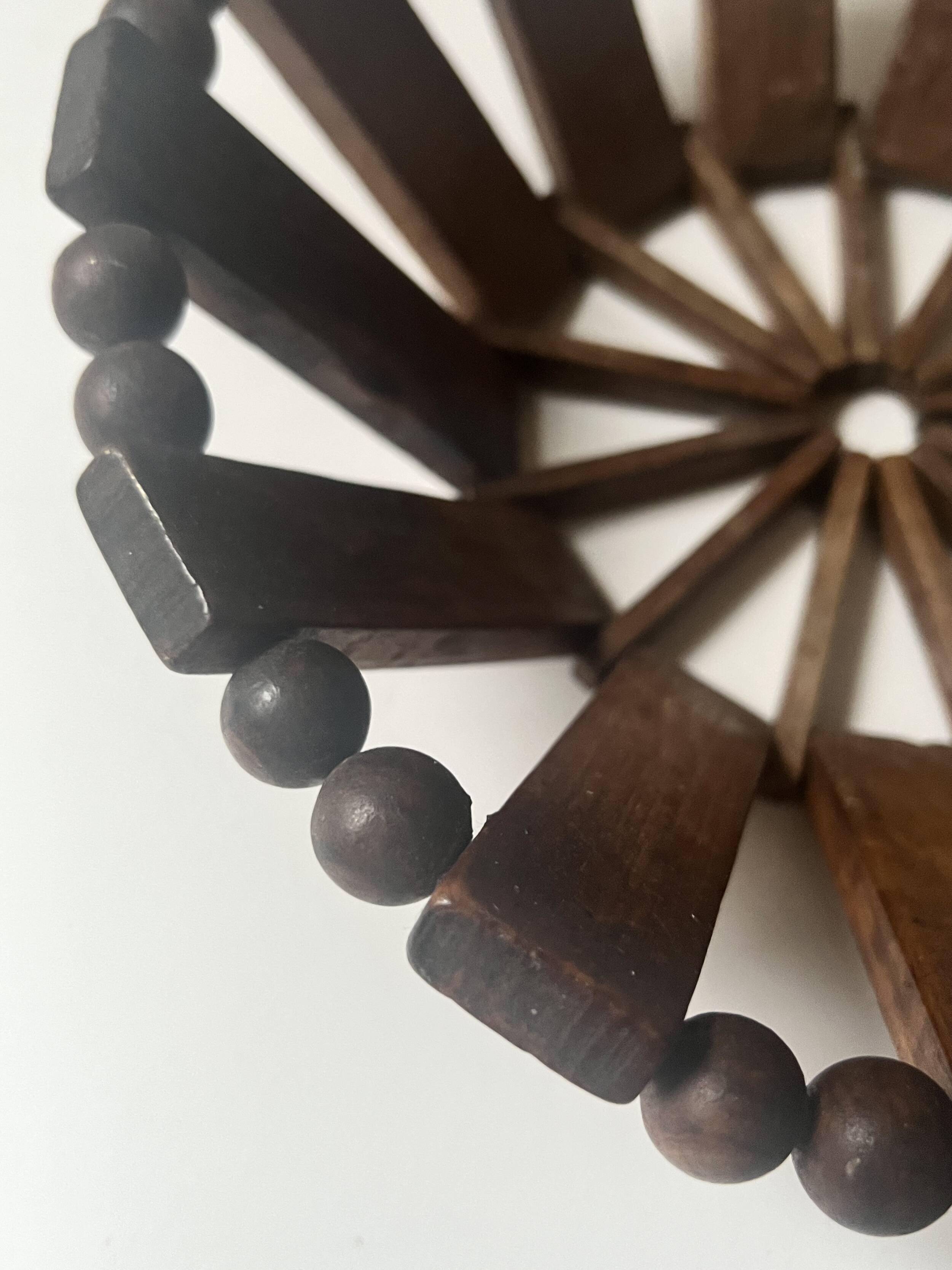 Turned wooden fruit basket/bowl, France 1970